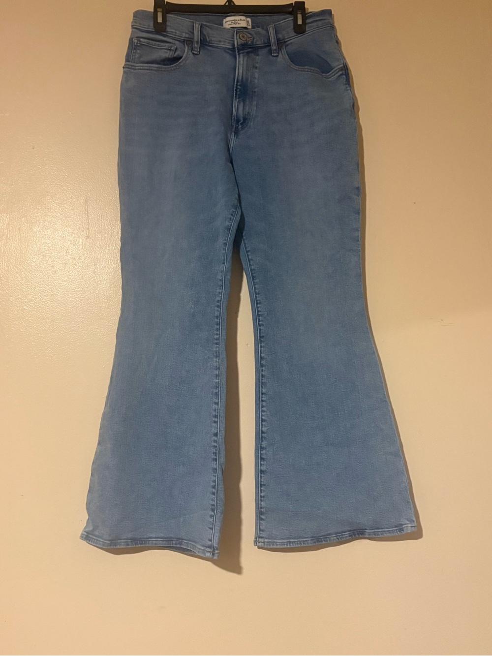 Abercrombie & Fitch Light Blue Flare Wide-Leg Jeans